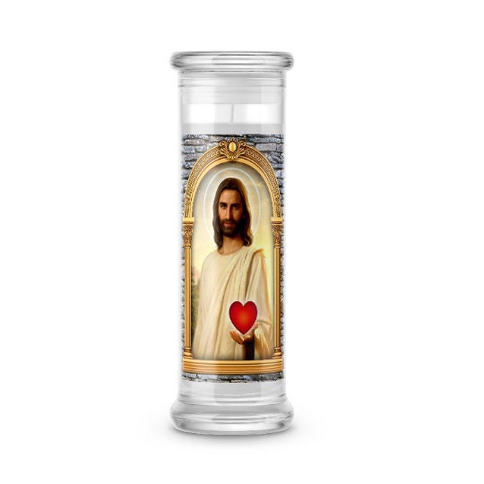 Saint Jesus Candle Jesus Christ Bodega Candle Jesus Christ Etsy