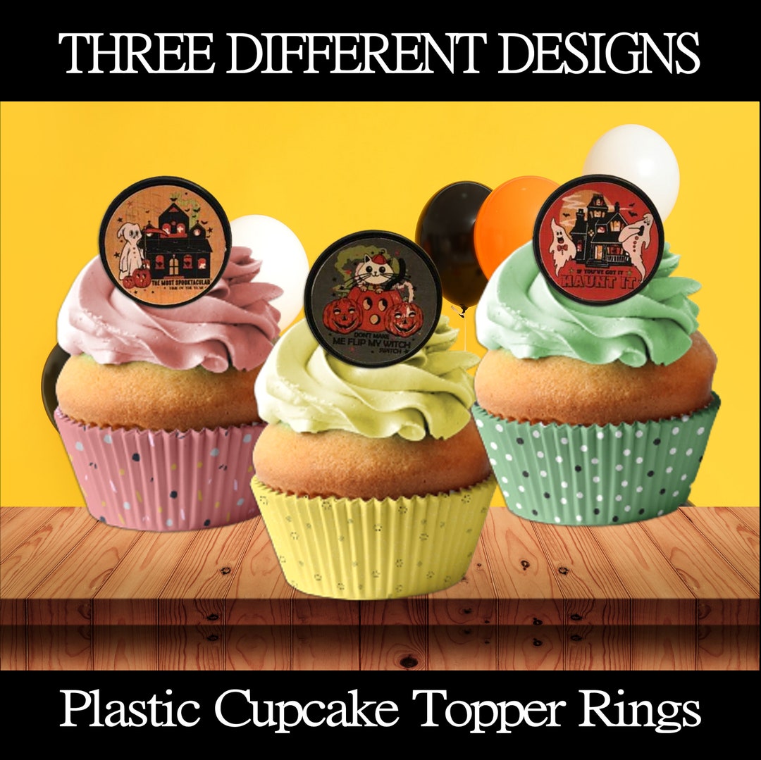 Halloween Cupcake Topper Rings Etsy