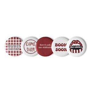 go sooners pin buttons- gameday, pins, football, football pins, college football pins, sooners pins