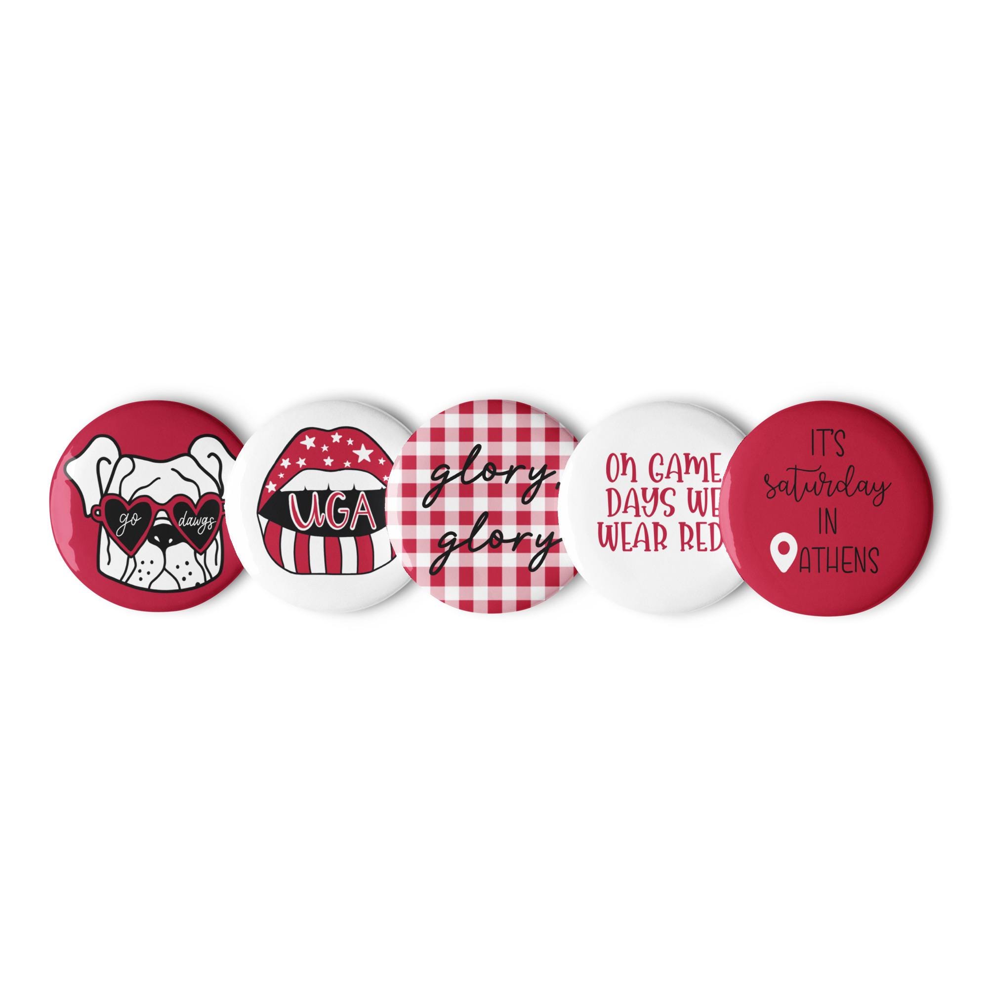 Go Dawgs Pins - 試合日、ピン、フットボール、フットボールピン、大学フットボールピン、ブルドッグピン
