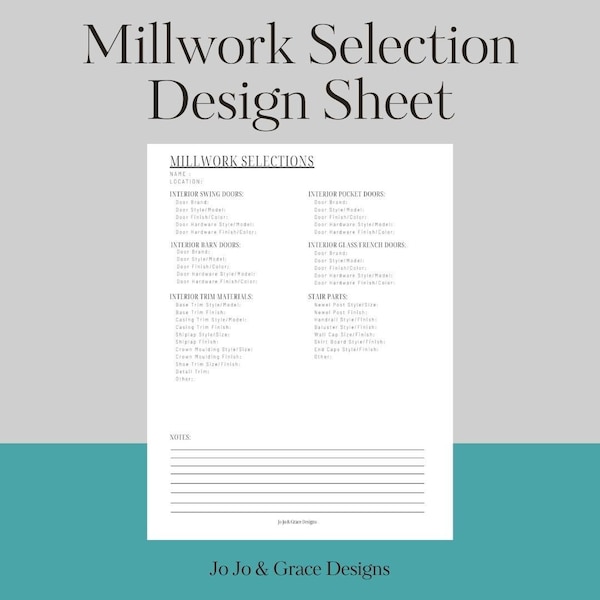Home Builder Selection Sheet Etsy