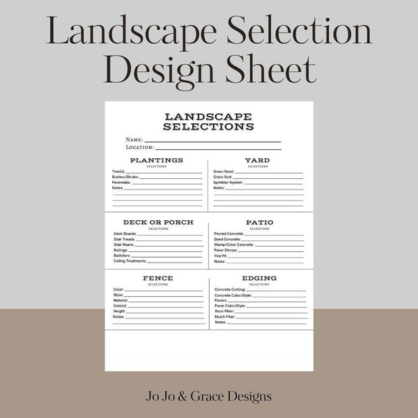 New Home Selection Sheet Template Etsy