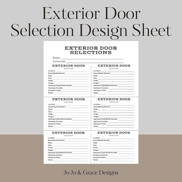 New Home Selection Sheet Template Etsy New Home Selection Sheet Template Etsy