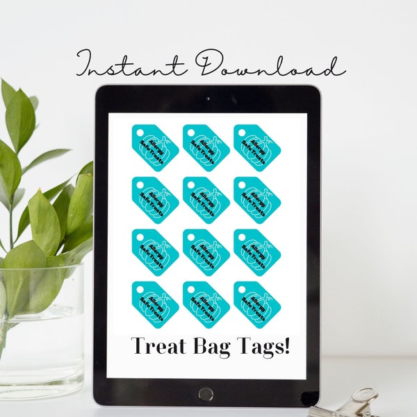 Allergy Safe Treat Bag Tag, Allergy Friendly Treat Tag, Allergy Tag, Safe Treat Bag Tag, Teal Pumpkin Treat Tag, Candy Bag Tag, Safe Treat