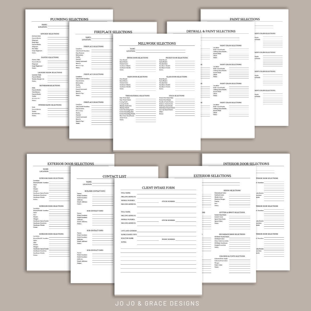 New Home Design Selection Sheets Google Sheets Customizable Template New Home Design Selection Sheets Google Sheets Customizable Template