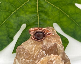 Brown Jasper wire wrapped ring