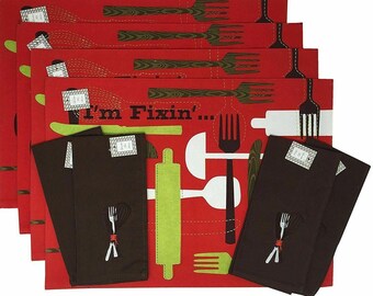 Southern Hospitality Placemats and Napkins Set of 4