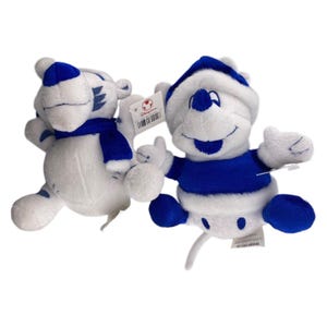 Vtg Disney Winter Wonderland Mickey Mouse & Tigger Plush Lot Blue White Retired image 8