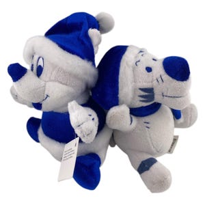 Vtg Disney Winter Wonderland Mickey Mouse & Tigger Plush Lot Blue White Retired image 4