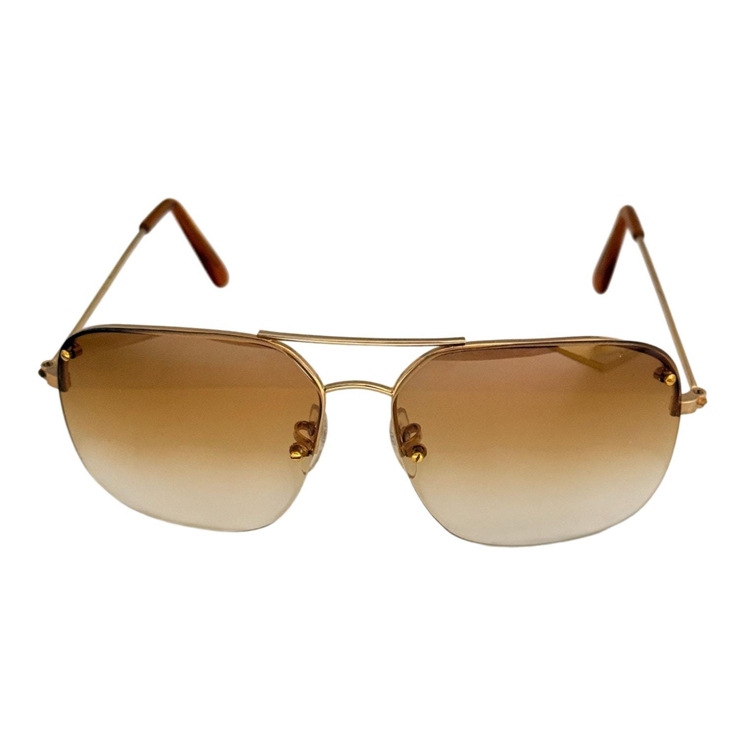 Vintage oversized aviator 70s style amber gradient sunglasses 90s moto driving Orange Gradient Oversized Sunglasses – Maison-B-More Global  main image 4