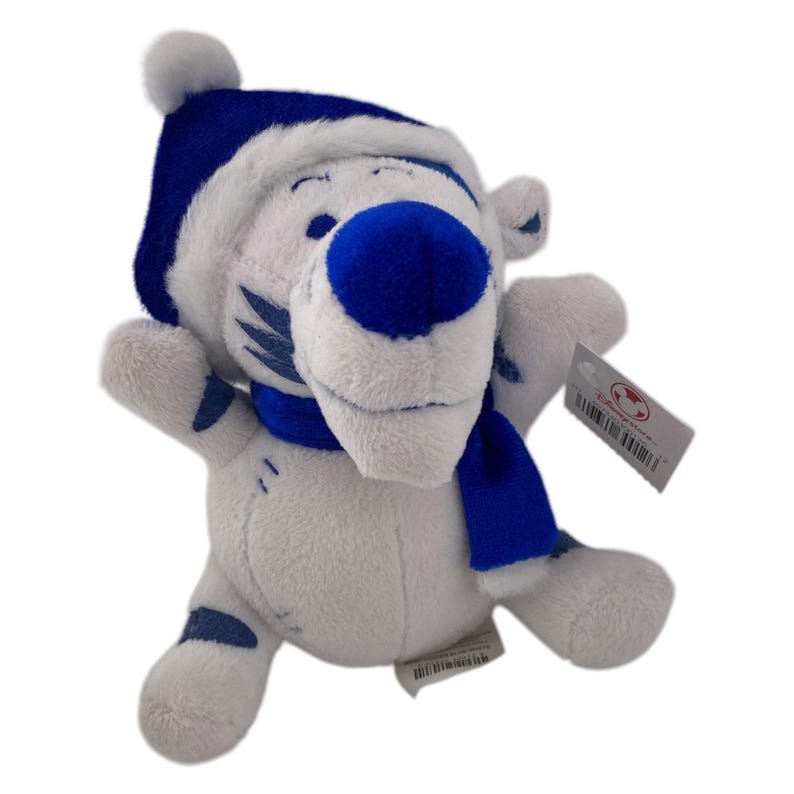 Vtg Disney Winter Wonderland Mickey Mouse & Tigger Plush Lot Blue White Retired image 11