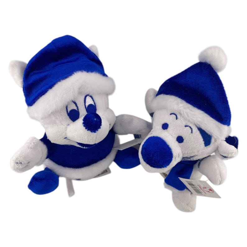 Vtg Disney Winter Wonderland Mickey Mouse & Tigger Plush Lot Blue White Retired image 12