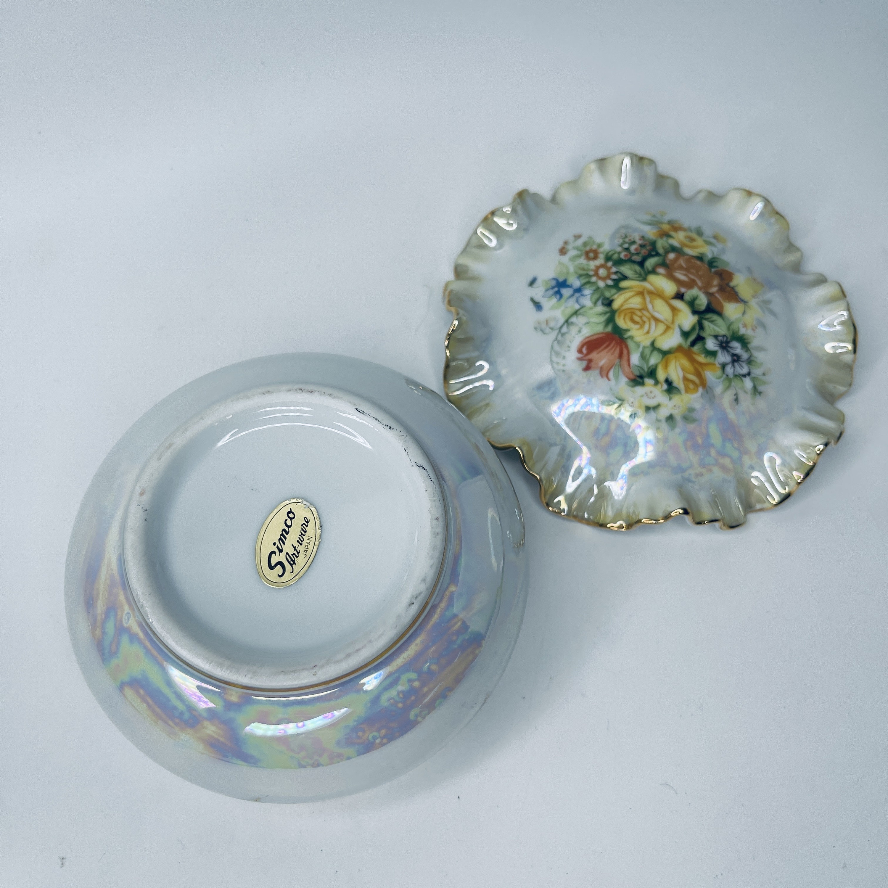 Simco Art Ware Lustre Trinket Box - Made in Japan Simco Pot Simco Art Ware Lustre Trinket Box - Made in Japan Simco Pot