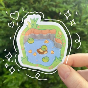 Stardew Valley Duck Pond Sticker | cute video game stickers | farm stickers | cozy video game sticker | cute duck stickers | laptop sticker