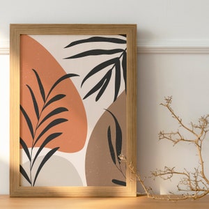 Printable Boho Tropical Leaf Wall Art Set of 3. Abstract - Etsy