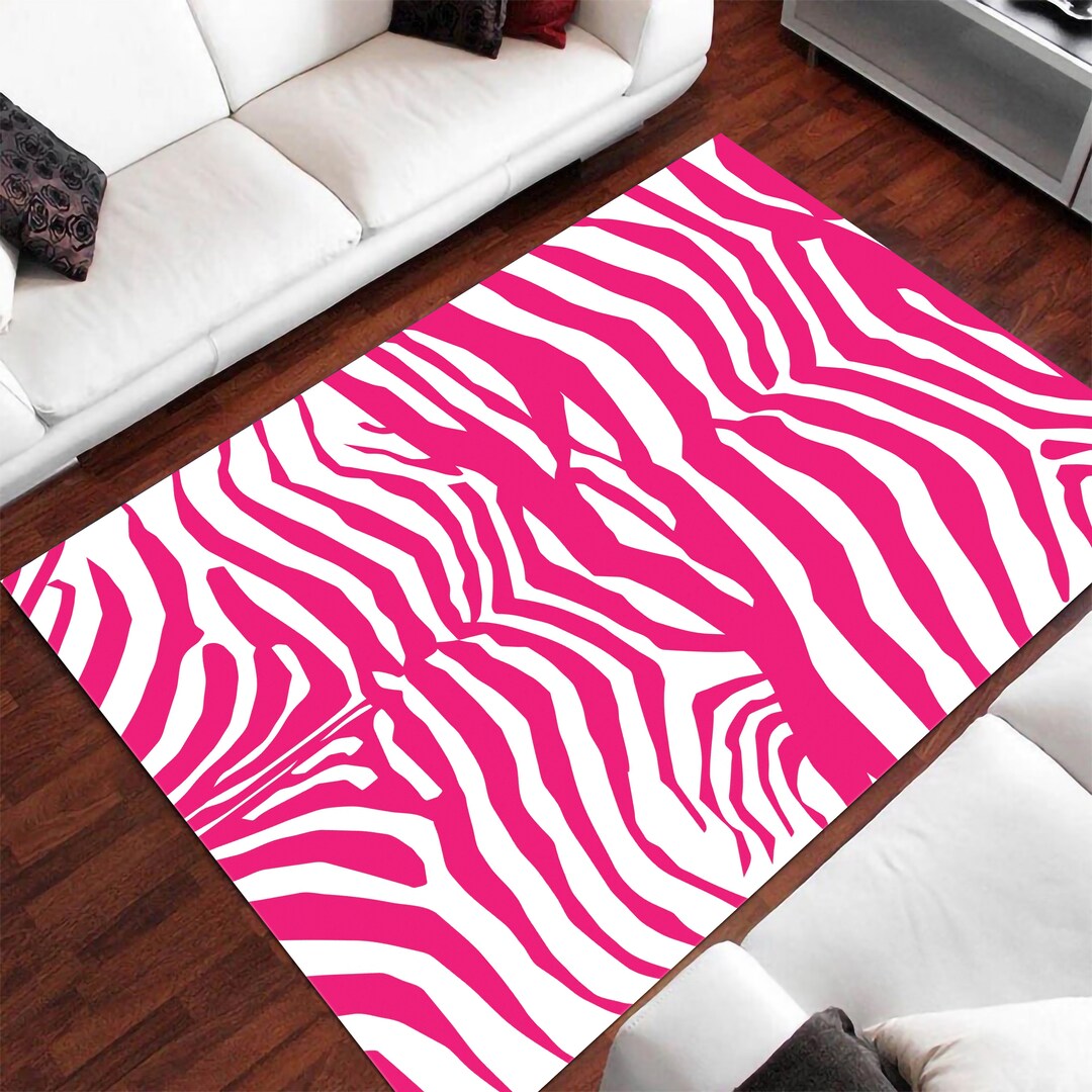Pink Zebra Rug Pink Rug Pattern Rug Skill Print Rug Rug - Etsy