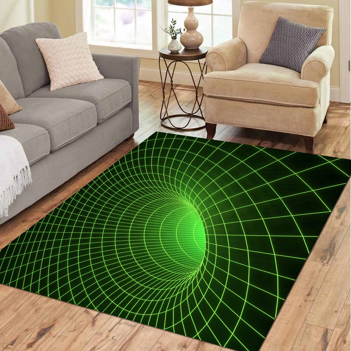 3D Illusion Rug Optical Illusion Rug Vortex Rug 3D Etsy