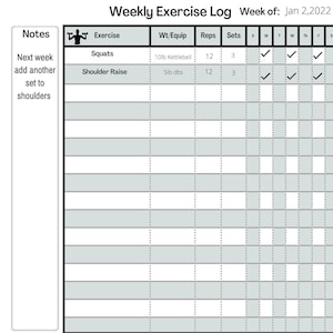 Exercise Log, Exercise Planner, Fitness Journal, Activity Tracker, fitness planner, exercise diary, exercise tracker,  progress, goals