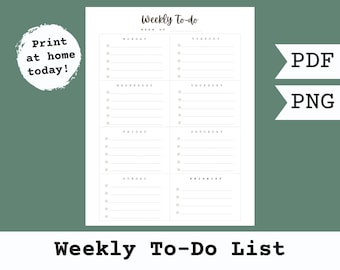 Lista de tareas semanales - Tareas pendientes - Organización - Planificación - Gestión de tareas