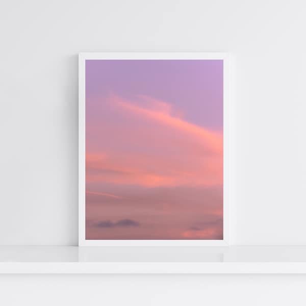 Cotton Candy Skies Wall Art, Pink, Orange, Sunset Sky, California Skies, PRINTABLE Digital - Instant Download