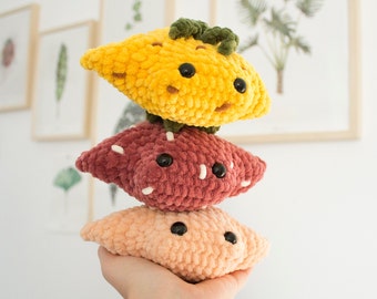 fruitige pijlstaartrog | amigurumi gehaakte knuffel | gevuld chenille speelgoed pluche dier | gemaakt om cadeau te bestellen