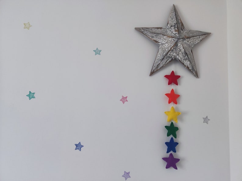 Nursery garland, nursery mobile, star, baby shower gift, toddler room, baby gift, nursery decoration, letter decoration, nursery garland image 4