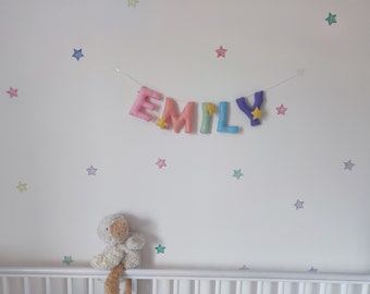 Personalised name garland, baby shower gift, toddler room, baby gift, nursery decoration, letter decoration, nursery garland