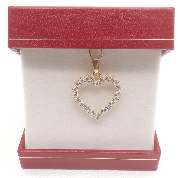 Zirconite heart pendant in 18k gold for women