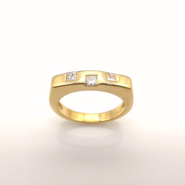 demi alliance en or jaune 18 carats avec diamants Bague de mariage or 18k et diamants pour femme alliance pour mariage alliance en diamants