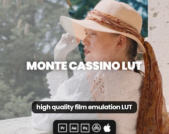 Monte Cassino LUT - Professional colours in seconds! - Cinematic Film LUTs for Adobe Premiere, Davinci Resolve, Final Cut Pro and more