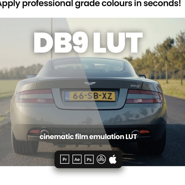 DB9 LUT - Professional colours in seconds! - Cinematic Film LUTs for Adobe Premiere, Davinci Resolve, Final Cut Pro and more