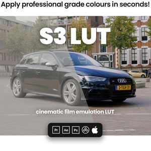 S3 LUT - Professional colours in seconds! - Cinematic Film LUTs for Adobe Premiere, Davinci Resolve, Final Cut Pro and more