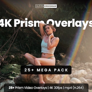 25+ 4K Prism Overlays (mp4) – Mega Pack – Filmiska Prism Light Overlays för Adobe Premiere, Davinci Resolve, Final Cut Pro med flera