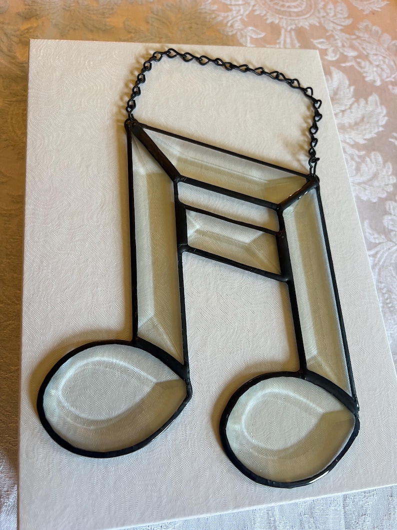 Stained Glass – Beveled Glass - Double Music Note - Etsy