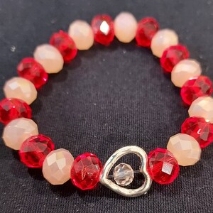 Silver open heart bracelet