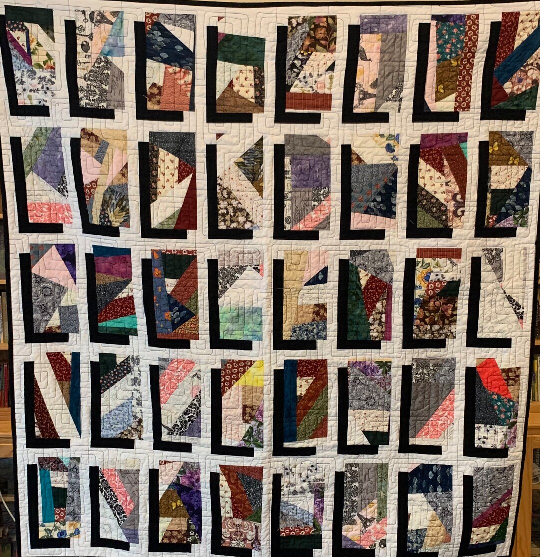 Crumb Piecing Throw Quilt Etsy