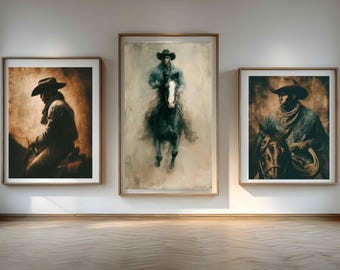 Black Cowboy Art Print Set – Vintage Western Gallery Wall (Digital Download) | Legacy Western