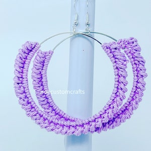 Reverse Crochet Hoop Earrings, Personalized Gift, Hoop Earring’s, Gift For Her.