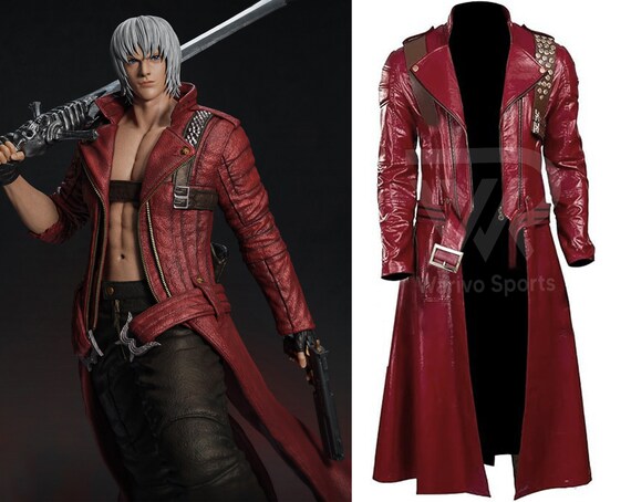 Devil May Cry 3 Dante Cosplay Costume Red Coat Gaming 