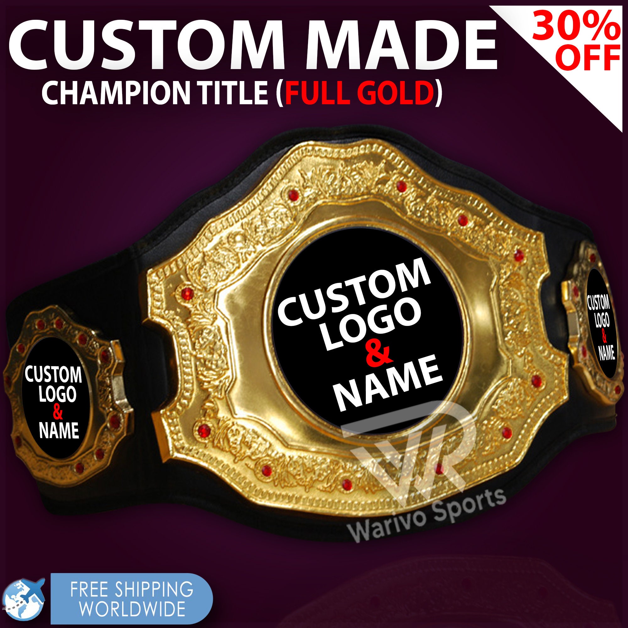 Custom Name and C Logo For Personal Even Wrestling Championship Belt A