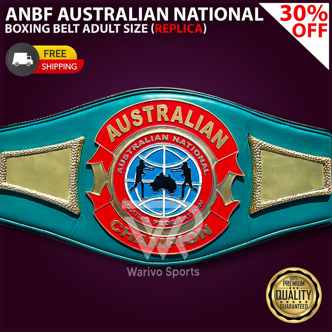 NEW ANBF Australian Boxing Replica Title Belt Adult Size Heavyweight Handmade Genuine Leather