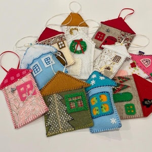 Christmas Houses Felt Ornament
