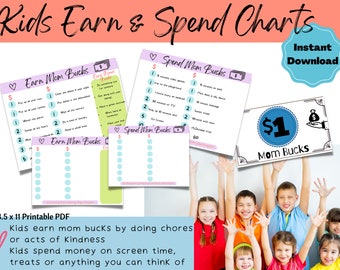 Chore Chart, Allowance Chart, Behavior Chart, Rewards System, Printable Responsibility Chart