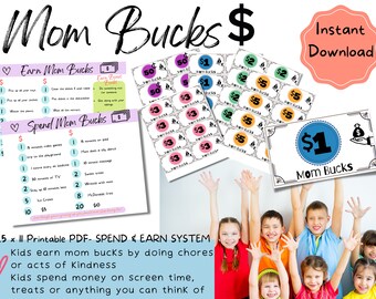 Mom Bucks, Chore Bucks, Behavior Bucks, Reward System, Dollars, Allowance, Chore Chart