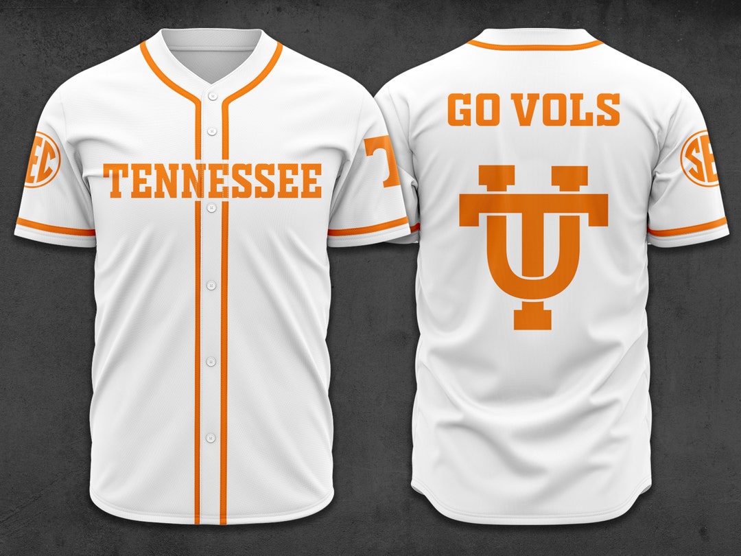 Tennessee Baseball Jersey White and Orange Multiple Sizes Etsy