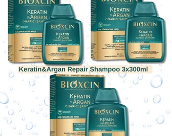 Bioxcin Keratine & Argan Reparatieshampoo 3x300 Ml - Voor Beschadigd en Droog Haar