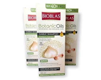 Bioblas Shampoo all'aglio contro la caduta dei capelli 3x500 ml (inodore, per uomini e donne)