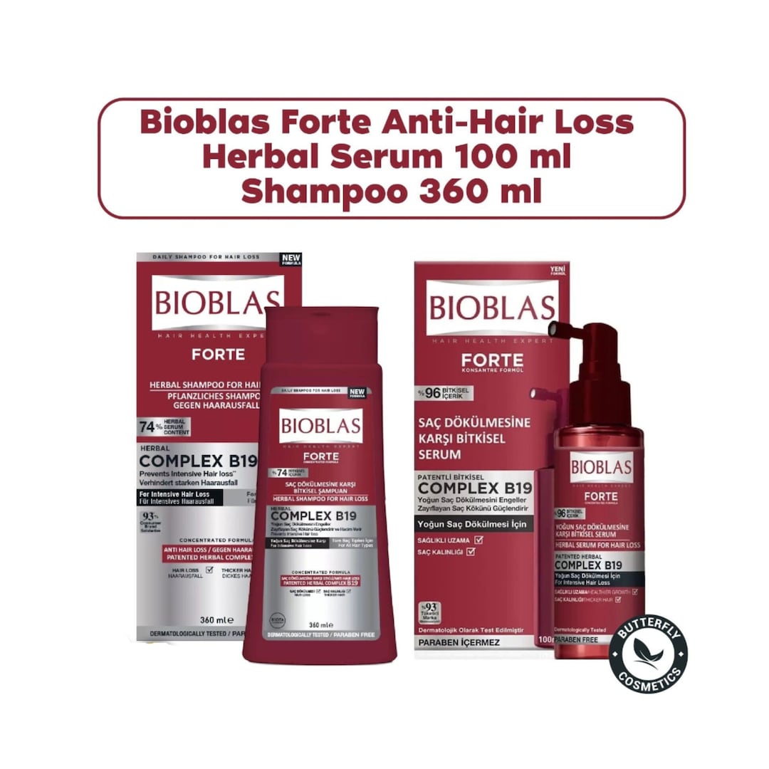 Bioblas Forte Antihair Loss Herbal Serum 100 Ml & Forte Shampoo 360 Ml