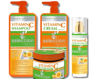 Seleccion Natural Vitamine C  Shampoo 1000ml + Conditioner 1000ml  + Vloeibare conditioner 200ml + Haarmasker 250ml