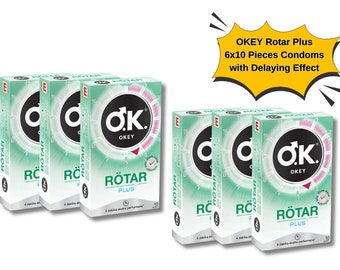 OKEY Rotar Plus 6x10 stuks Condooms met Vertragend Effect